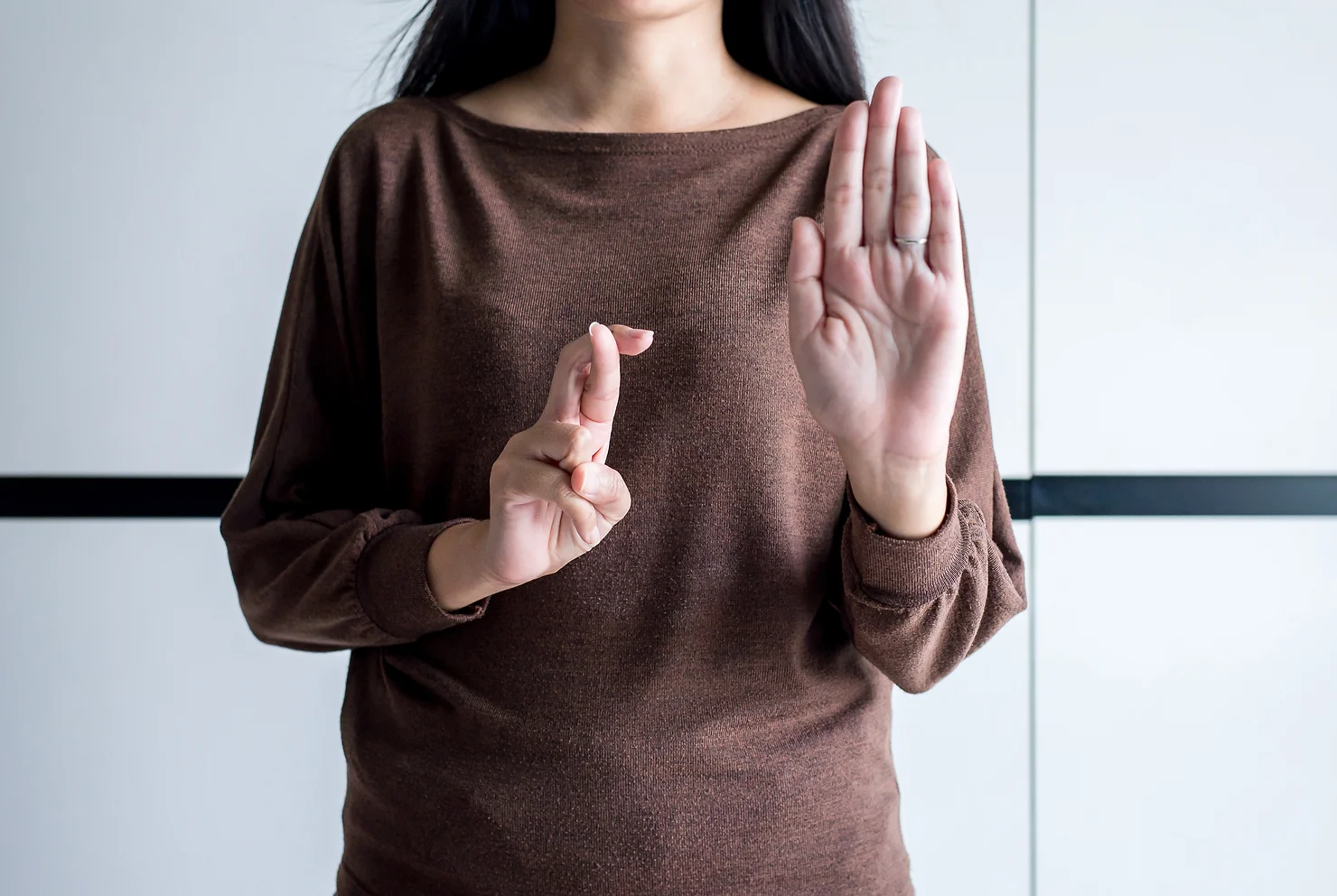 Women using sign language